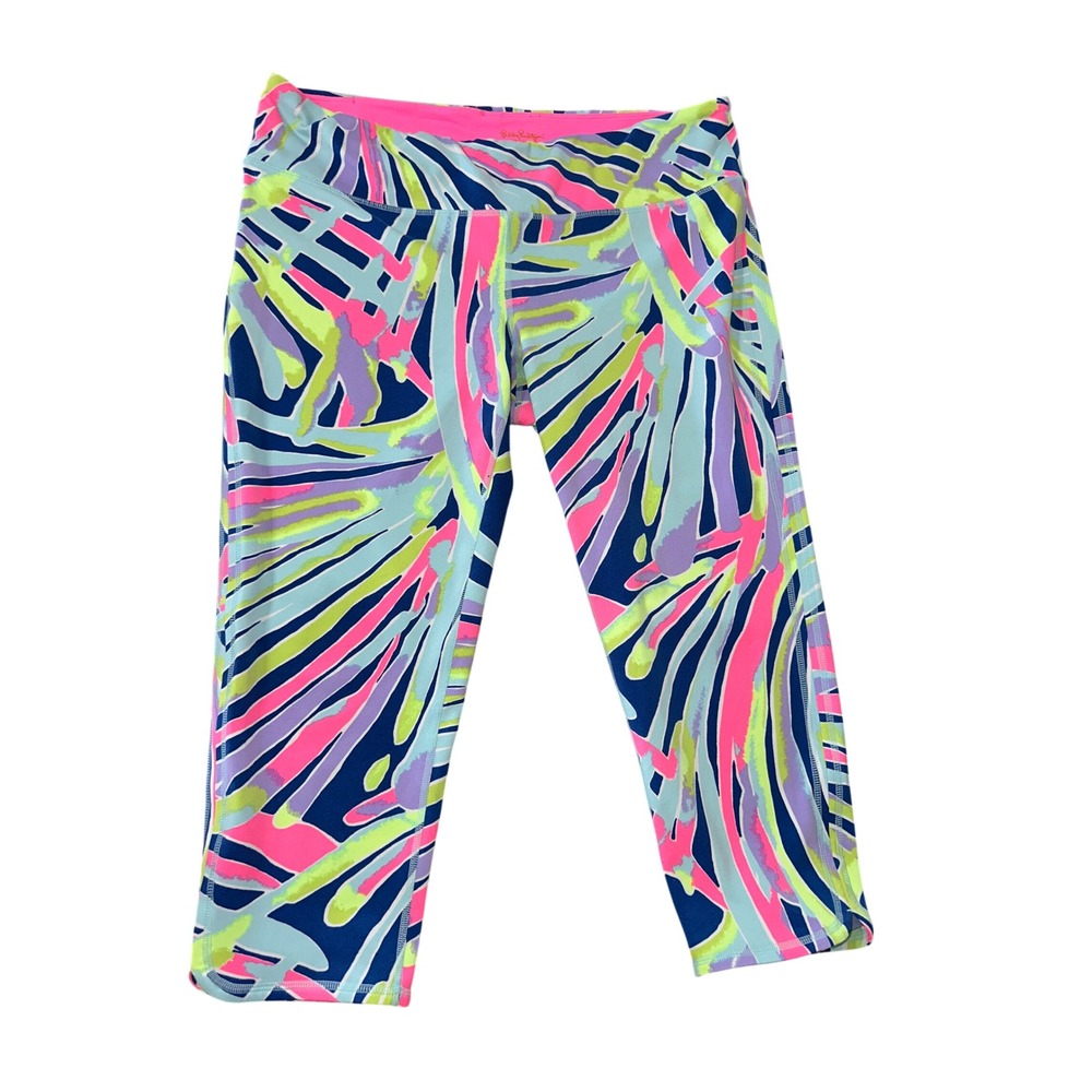 Lilly Pulitzer Luxletic Cropped Weekender Legging Size XL Indigo Sea Dreamin'